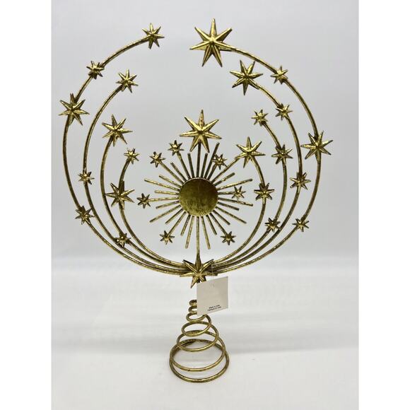 Anthropologie Hedy Tree Topper Stars Gold Foil Christmas Holiday - Picture 5 of 6